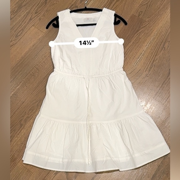 VINEYARD VINES Women Seersucker Harbor Dress Size XS White V Neck nautical - Picture 6 of 7